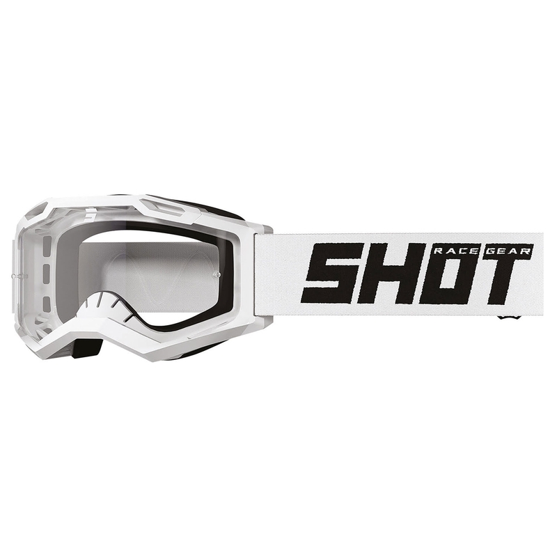 Detské motokrosové okuliare Shot Rocket Kid 2.0 solid biele s čírym plexi
