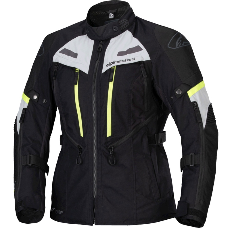 Dámska bunda na motorku Alpinestars Stella Bogota PRO Drystar čierno-šedo-fluo žltá
