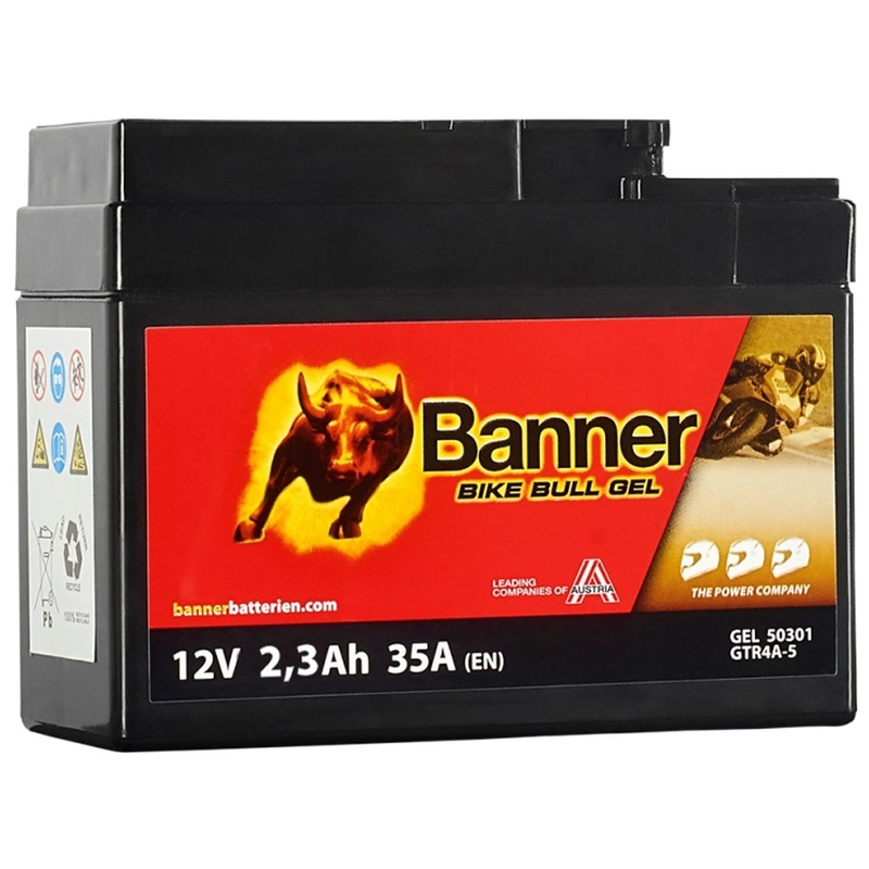 Gélová motobatéria Banner Bike Bull GEL 503 01/BGTR4A-S - GTR4A-S 12V, 2.3Ah, 35A