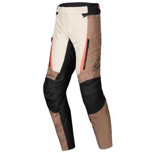 Nohavice na motorku Alpinestars ST-1 Waterproof khaki-pieskovo-čierno-fluo červené