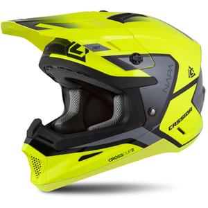 Detská motokrosová prilba na motorku Cassida Cross Cup 2 Napa fluo žlto-čierno-šedo perleťová