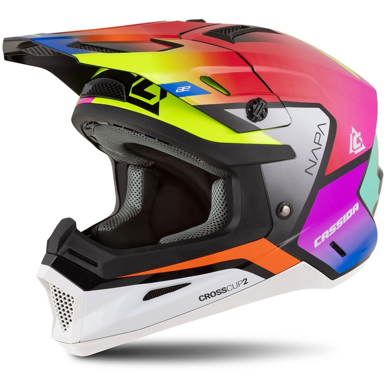 Detská motokrosová prilba na motorku Cassida Cross Cup 2 Napa perleťová multicolor