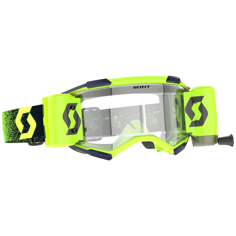 Motokrosové okuliare SCOTT Fury WFS fluo zeleno-žlté s čírym plexi