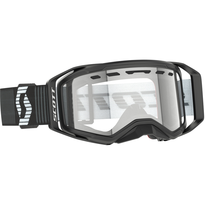 Motokrosové okuliare SCOTT Prospect 2.0 Enduro čierno-biele s čírym plexi