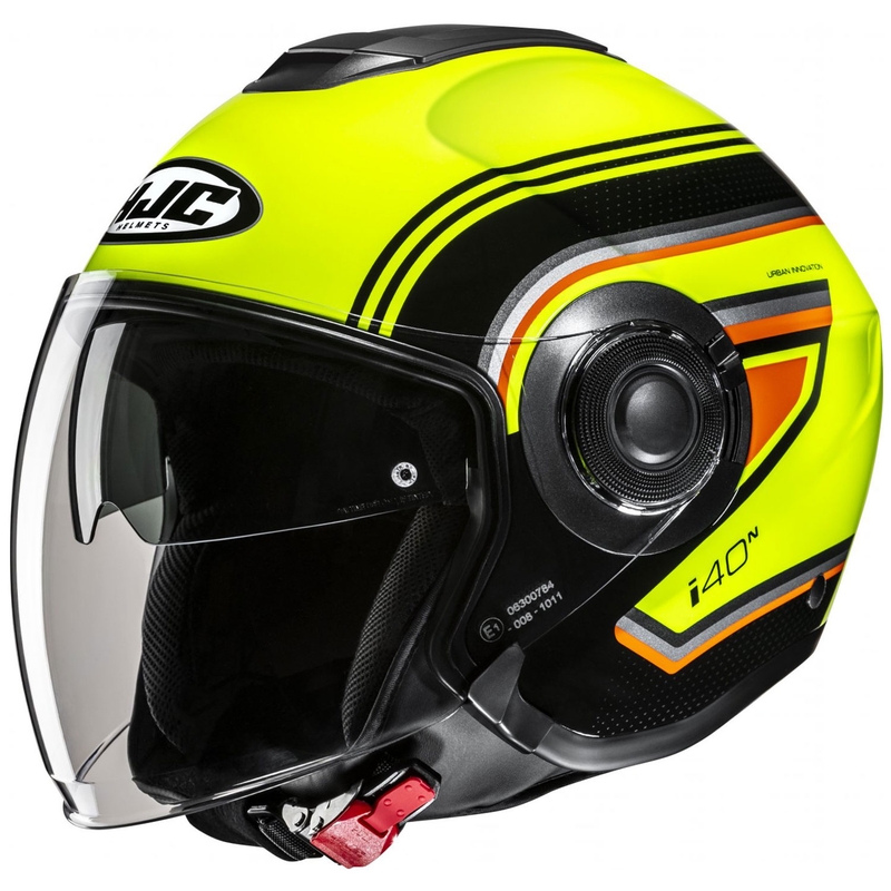 Otvorená prilba na motorku HJC i40N Linia MC3H fluo žlto-čierna