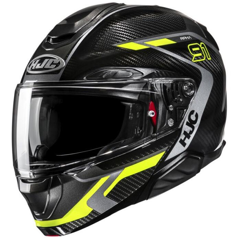 Výklopná prilba na motorku HJC RPHA 91 CARBON Lagos MC3H čierno-fluo žltá