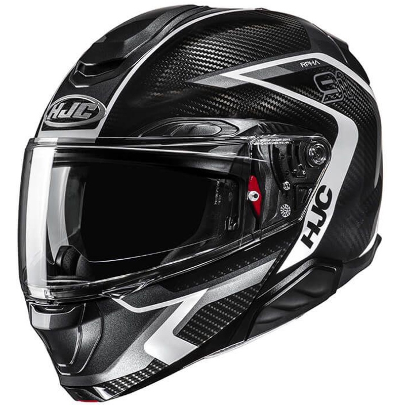 Výklopná prilba na motorku HJC RPHA 91 CARBON Lagos MC5 čierno-sivá