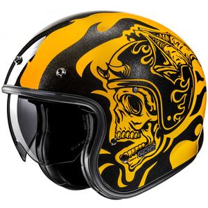 Otvorená prilba na motorku HJC V31 Flame MC3 žlto-čierna