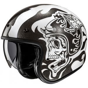 Otvorená helma na motorku HJC V31 Flame MC5 čierno-biela