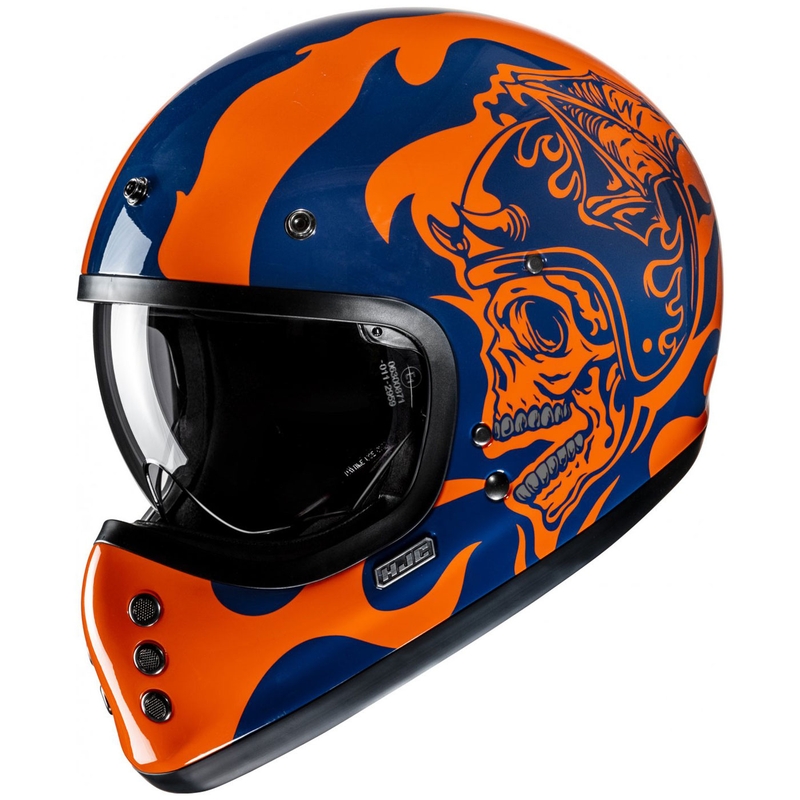Integrálna prilba na motorku HJC V60 Flame MC27 oranžovo-modrá