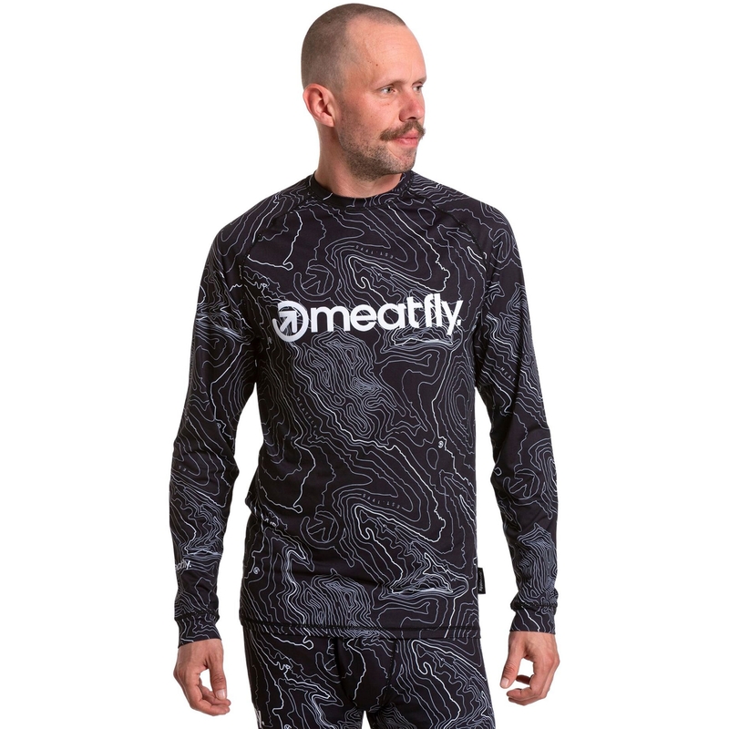 Pánske termo tričko Meatfly Avery čierno-biele