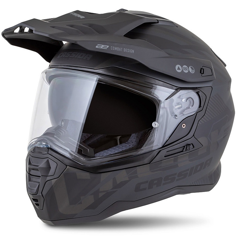 Enduro prilba Cassida Road Runner TechniX matná čierno-čierno-sivá