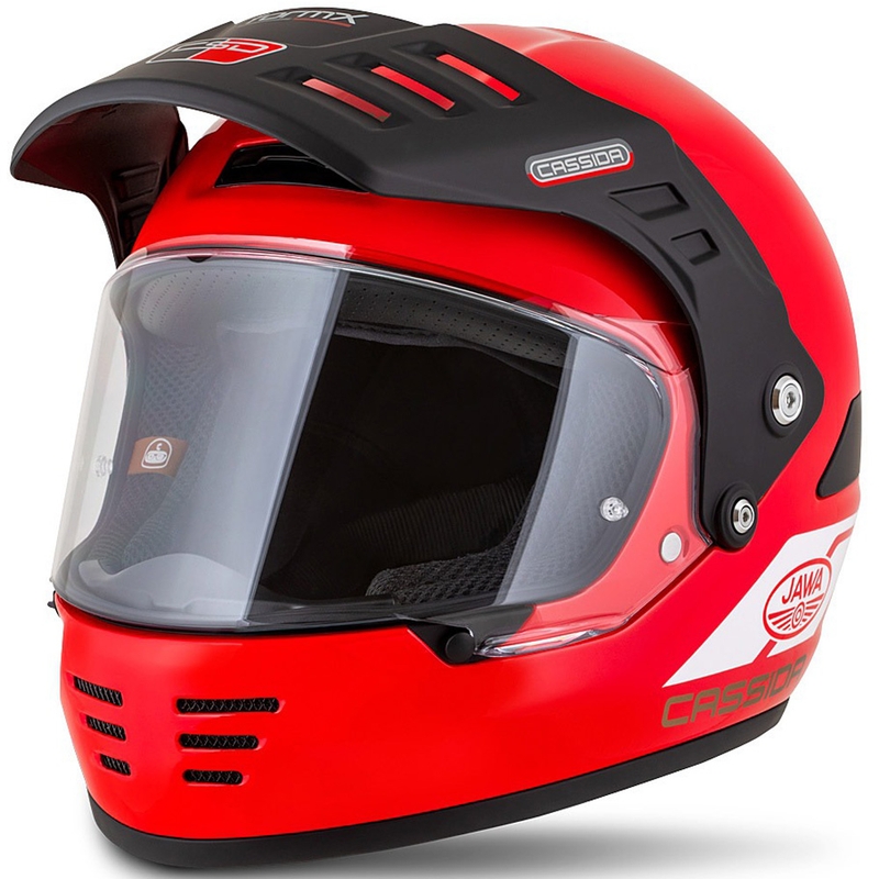 Enduro prilba Cassida FormX Jawa RotaX červeno-bielo-zlatá