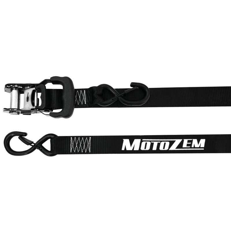Motocyklové popruhy MotoZem s račňou čierne