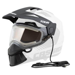 Súprava pre elektrický výhrev plexi prilieb Cassida Tour s čírym plexi a oranžovou antifog clonou