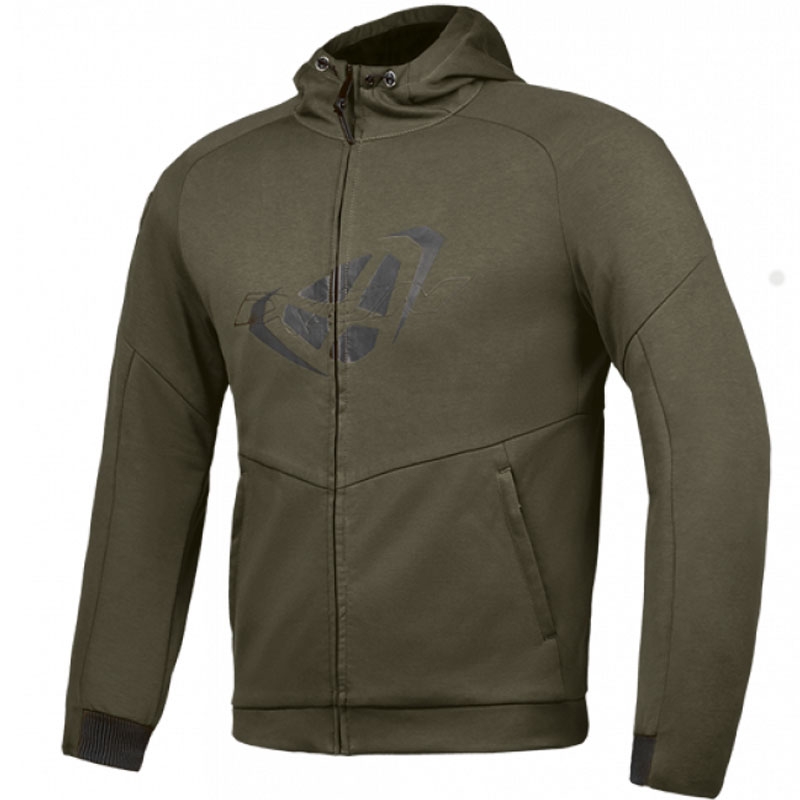 Mikina na motorku IXON Touchdown khaki-čierna