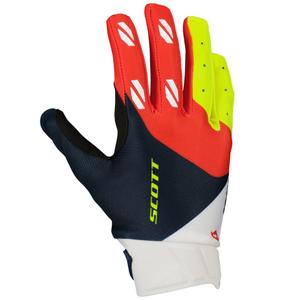 Motokrosové rukavice SCOTT EVO RACE modro-červeno-fluo žlté