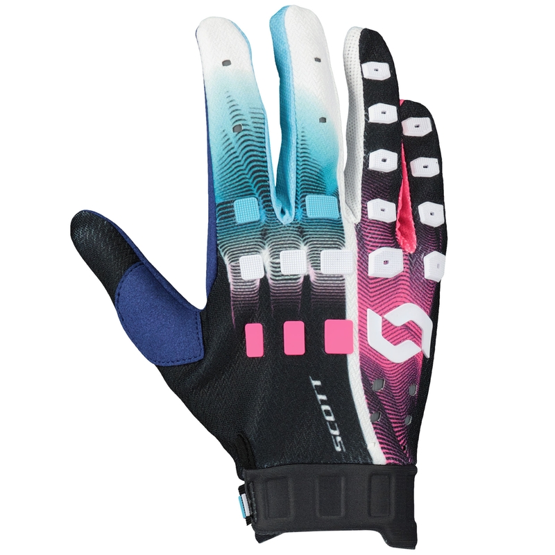 Motokrosové rukavice SCOTT Podium PRO modro-ružové