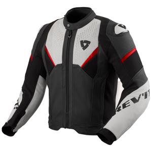 Kožená bunda na motorku Revit Automate čierno-svetlo šedá