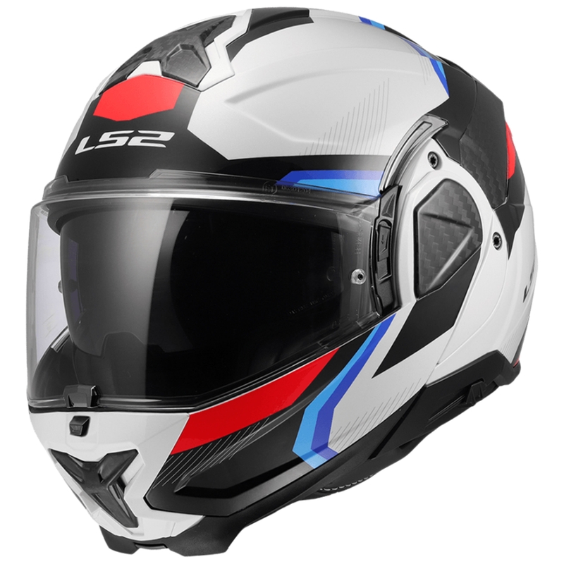 Preklápacia helma na motorku LS2 FF910 Advant II Triple bielo-modro-červená