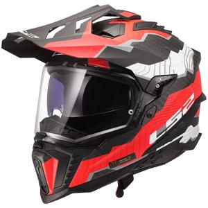 Enduro helma na motorku LS2 MX701 Explorer C Trick bielo-červená