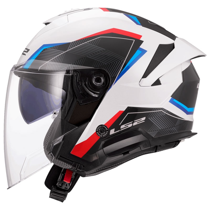 Otvorená helma na motorku LS2 OF618 Verso II Air bielo-modro-červená