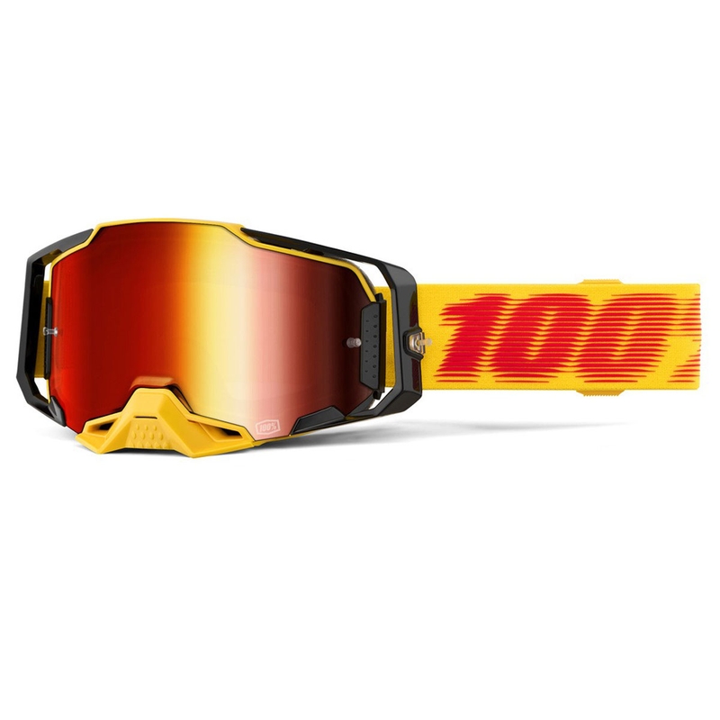 Motokrosové okuliare 100% ARMEGA Tetsu s červeným plexi