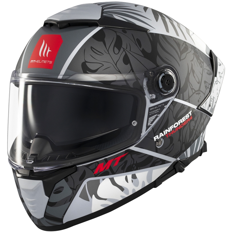 Integrálna helma na motorku MT Thunder 4 SV Rainforest čierno-biela