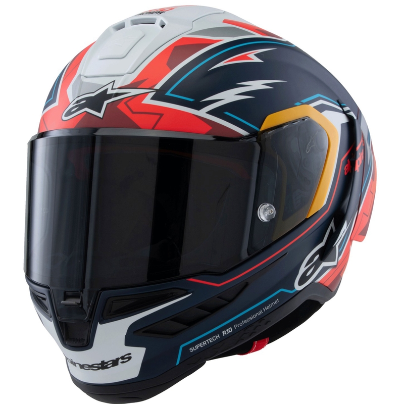 Integrálna helma na motorku Alpinestars Supertech R-10 limitovaná edícia Pedro Acosta matná modro-červeno-biela