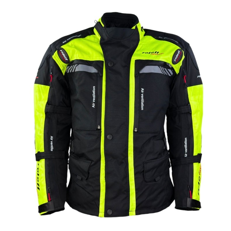 Bunda na motorku Roleff Kodra Enduro čierno-fluo žltá
