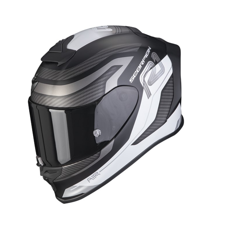 Integrálna prilba na motocykel SCORPION EXO-R1 EVO AIR VATIS čierno-bielá - II. akosť