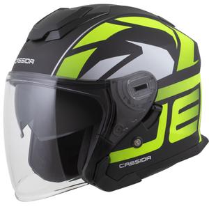 Otvorená prilba na motorku Cassida Jet Tech 2.0 RoTo matná čierno-fluo žlto-biela