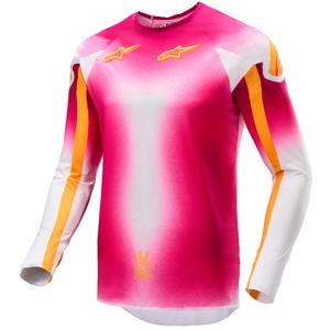 Motokrosový dres Alpinestars Supertech SX AFD limitovaná edícia MIG fluo ružovo-bielo-oranžový