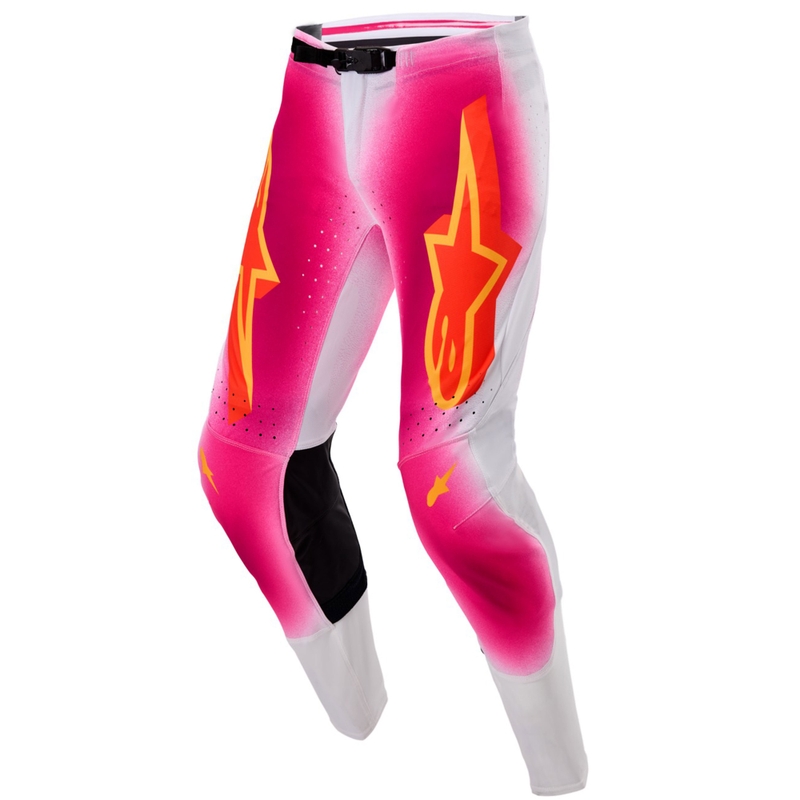 Motokrosové nohavice Alpinestars Supertech limitovaná edícia MIG fluo ružovo-bielo-oranžové