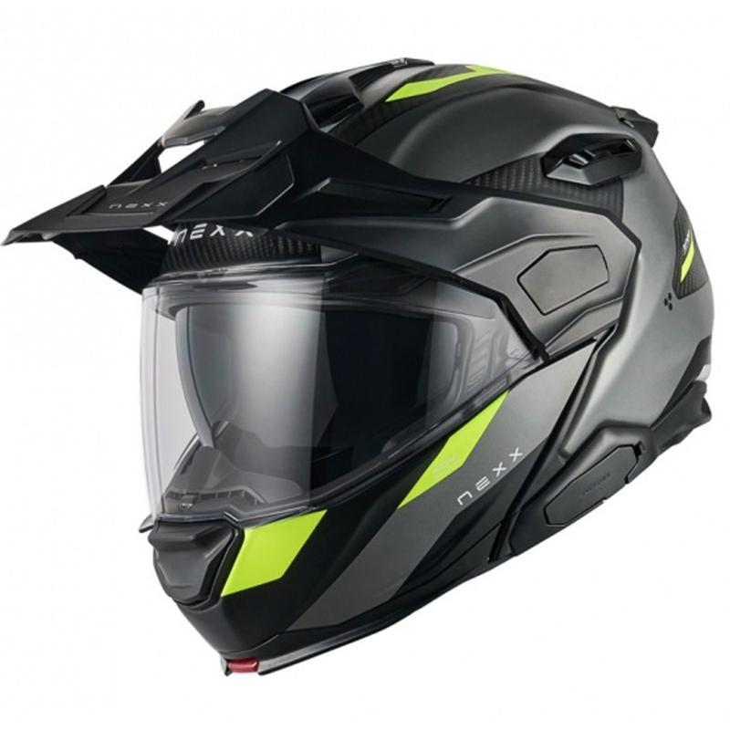 Výklopná helma na motorku Nexx X.Lifecountry Terra matná šedo-fluo žltá výpredaj