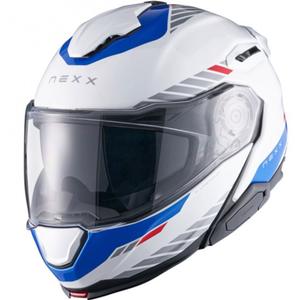 Vyklápacia helma na motorku Nexx X.Lifetour Globe bielo-modrá