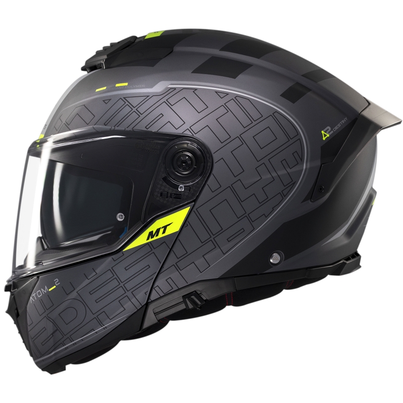 Výklopná helma na motorku MT Atom 2 SV Destiny matná čierno-šedá