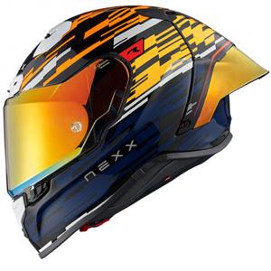 Integrálna helma na motorku Nexx X.R3R Glitch Racer oranžovo-modrá