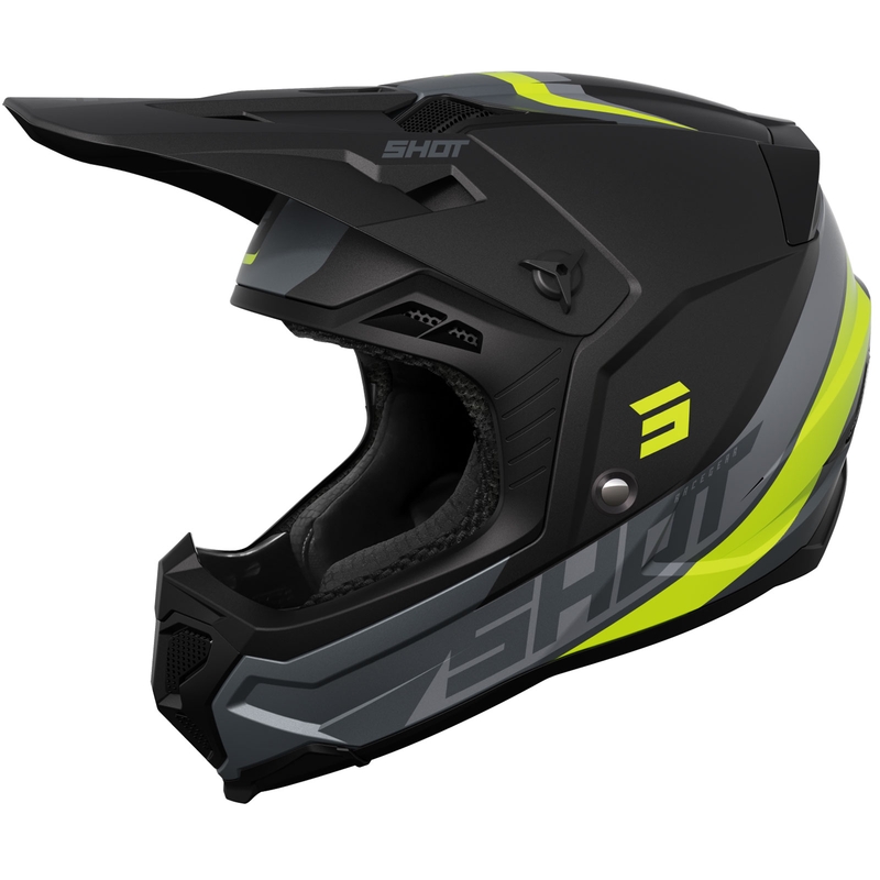 Motokrosová prilba Shot Core Custom čierno-fluo žltá