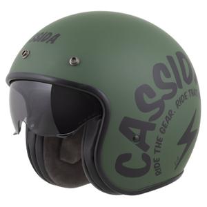 Otvorená helma na motorku Cassida Oxygen 2.0 Gear matná zeleno-čierna