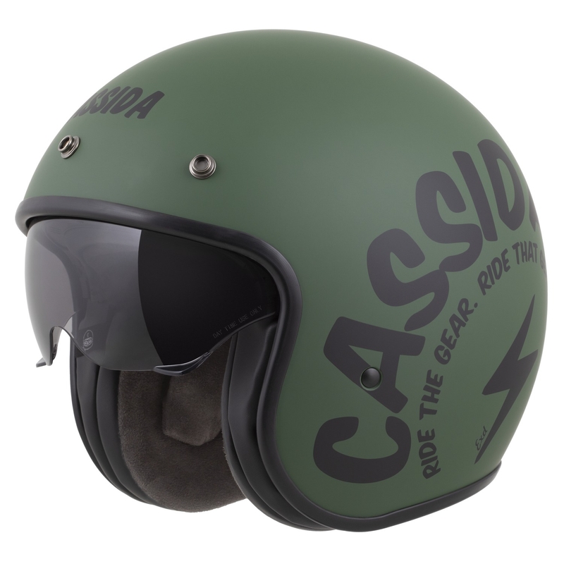Otvorená helma na motorku Cassida Oxygen 2.0 Gear matná zeleno-čierna