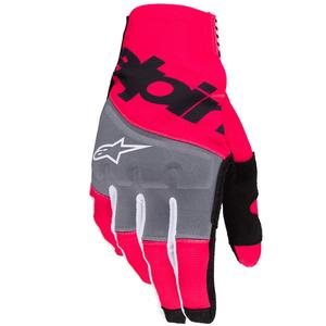 Motokrosové rukavice Alpinestars Techstar čierno-fluo ružové