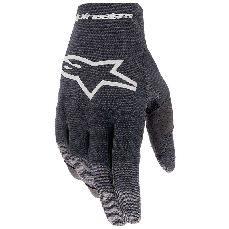 Detské motokrosové rukavice Alpinestars Radar čierno-strieborné