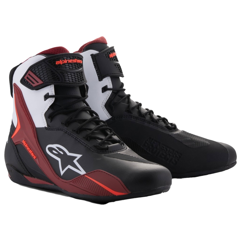 Topánky na motorku Alpinestars Faster-4 čierno-bielo-tmavo červené