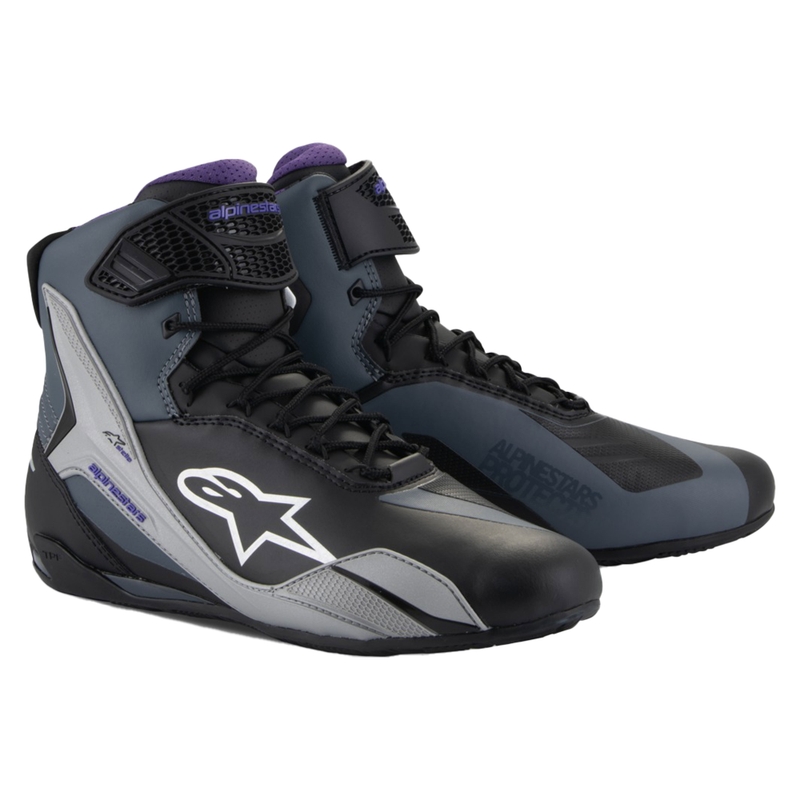 Dámske topánky na motorku Alpinestars Stella Faster-4 čierno-šedo-fialové