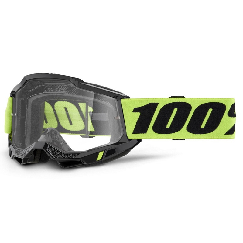 Detské motokrosové okuliare 100% ACCURI 2 USA žlté s čírym plexi