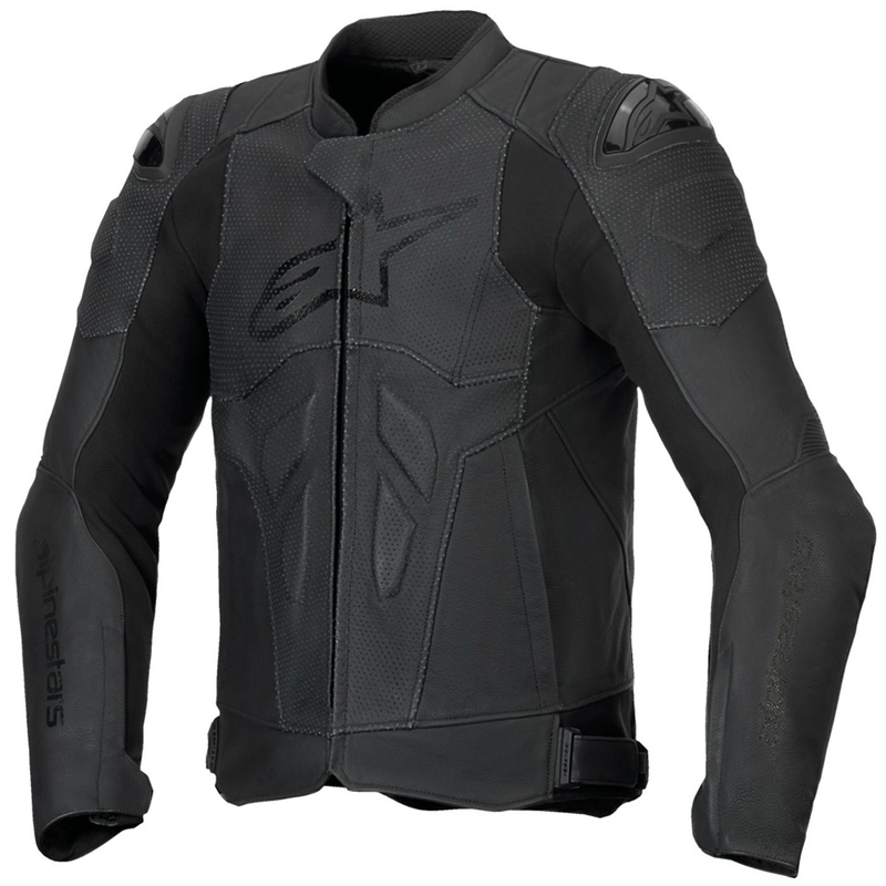 Kožená bunda na motorku Alpinestars Dusk Airflow čierno-čierna