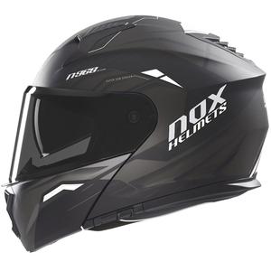 Vyklápacia prilba na motorku NOX N968 Ultra matná čierno-biela