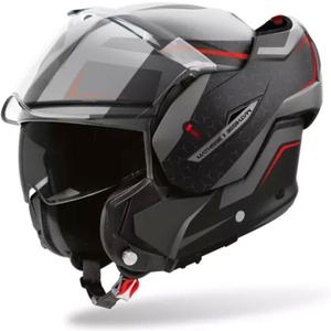 Překlápěcí helma na motorku Airoh Mathisse 2 Magnet matná šedo-černo-červená