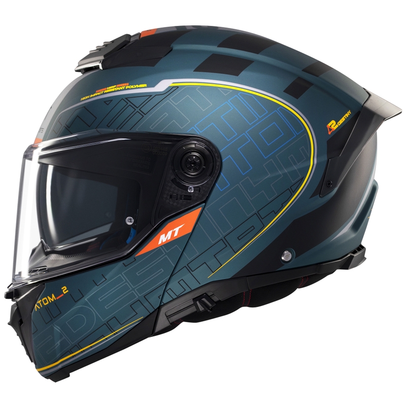 Výklopná prilba na motorku MT Atom 2 SV Destiny matná zeleno-čierna